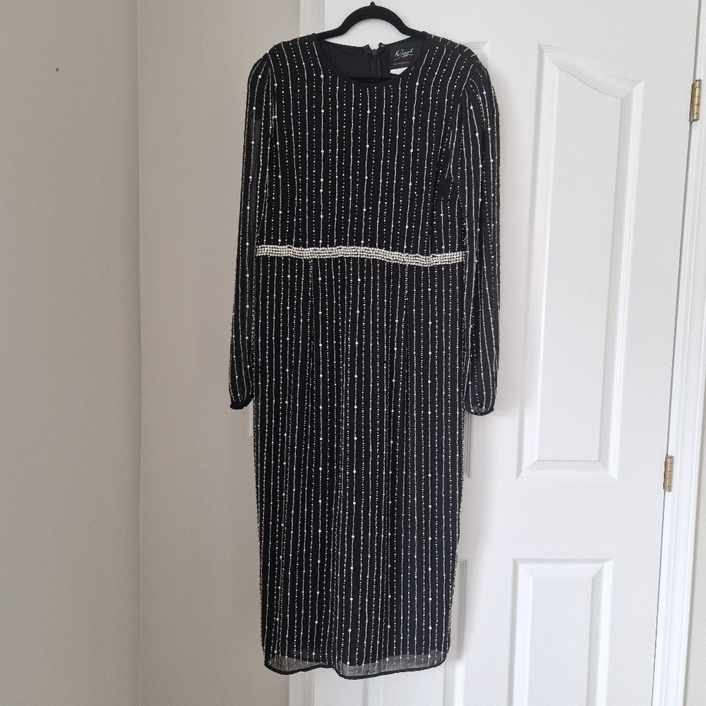 Mac Duggal Black and Silver Elegant Dress